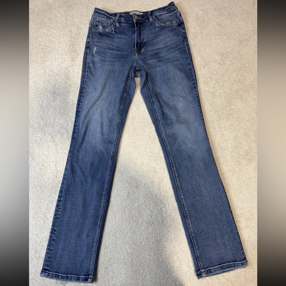 Lovervet by Vervet Slim Straight Jean Size 28 Mid Rise Light Distress Classic MR